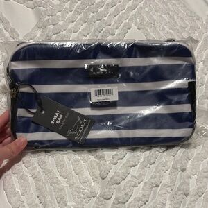 Scout Navy and White Striped Clutch